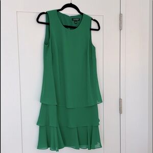 Ralph Lauren Green Tiered Cocktail Dress | Size 2